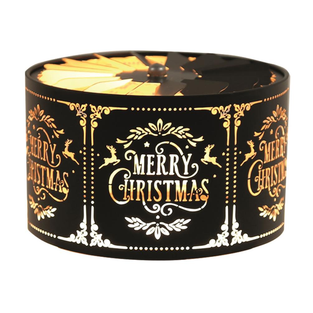 Aroma Silhouette Black & Gold Merry Christmas Carousel Shade £11.69